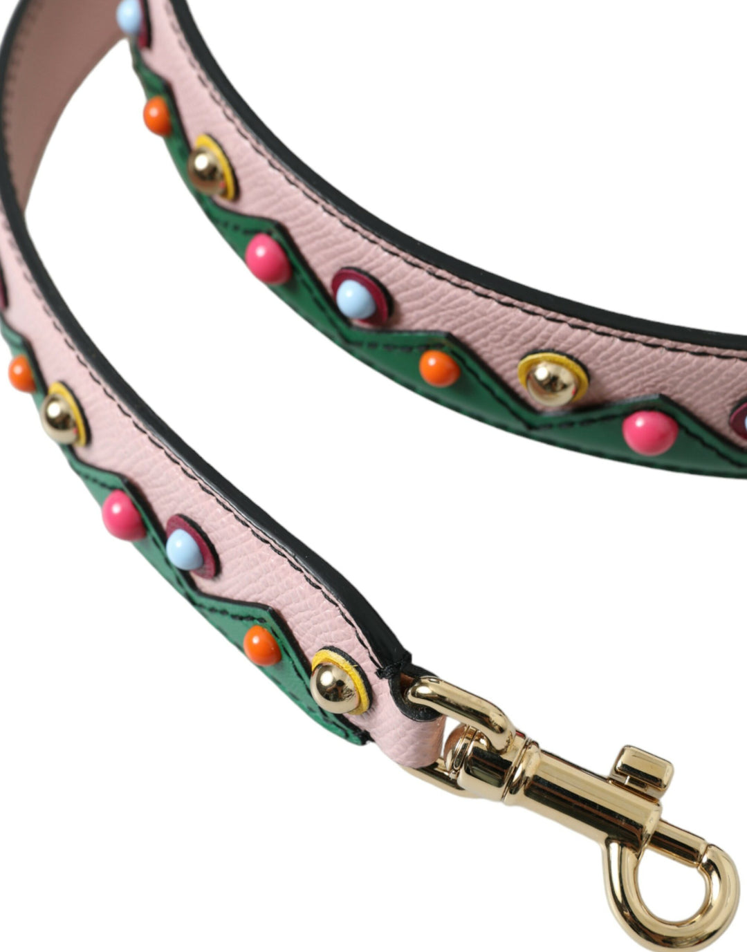Pink leather handbag accessory shoulder strap
