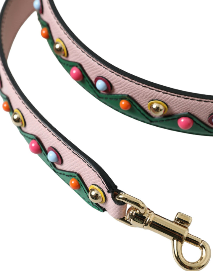 Pink leather handbag accessory shoulder strap