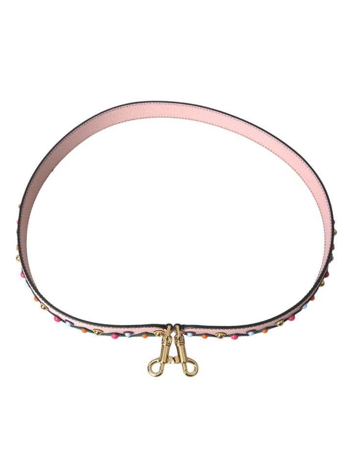 Pink leather handbag accessory shoulder strap