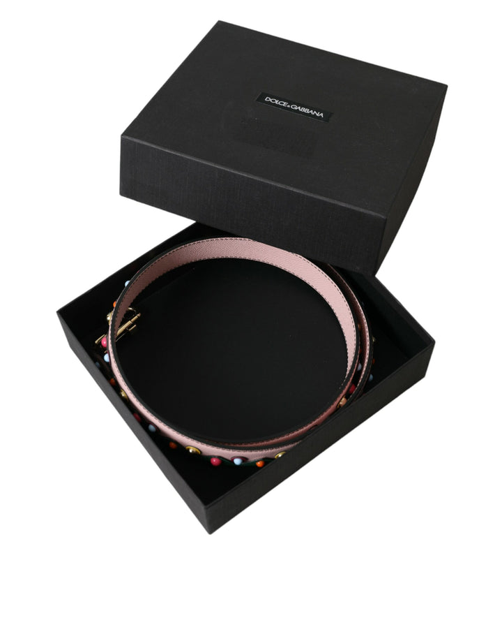 Pink leather handbag accessory shoulder strap