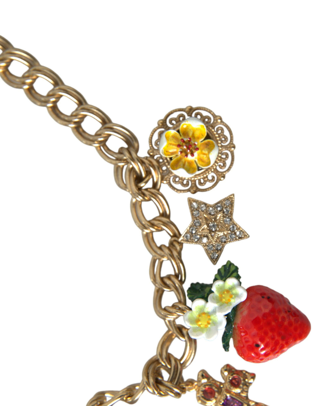 Dolce & Gabbana Goldkette Rose Kreuz Strawberry Star Anhänger Halskette