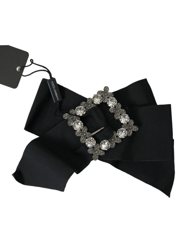Black Swarovski crystal embellishes hair clip