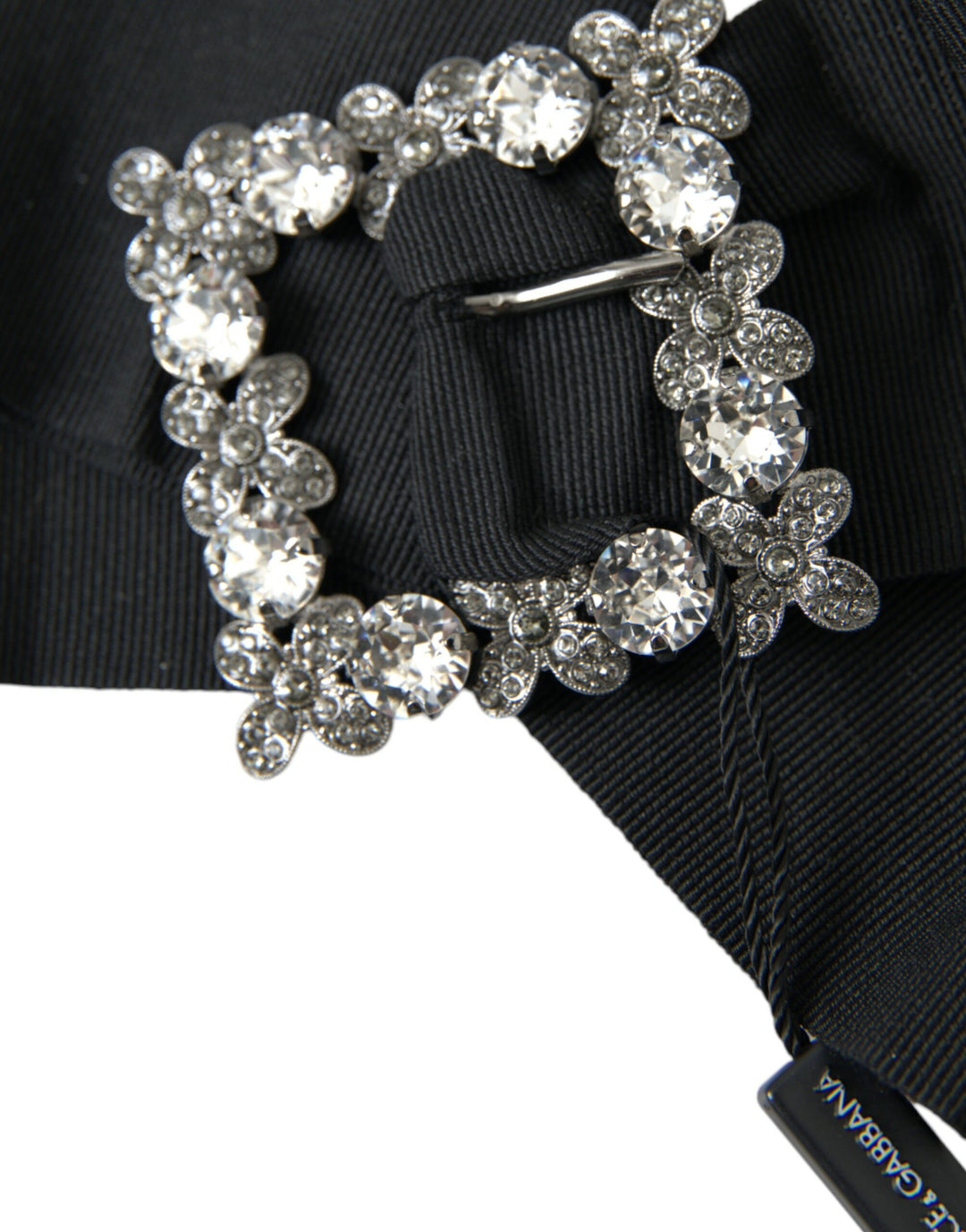 Black Swarovski crystal embellishes hair clip