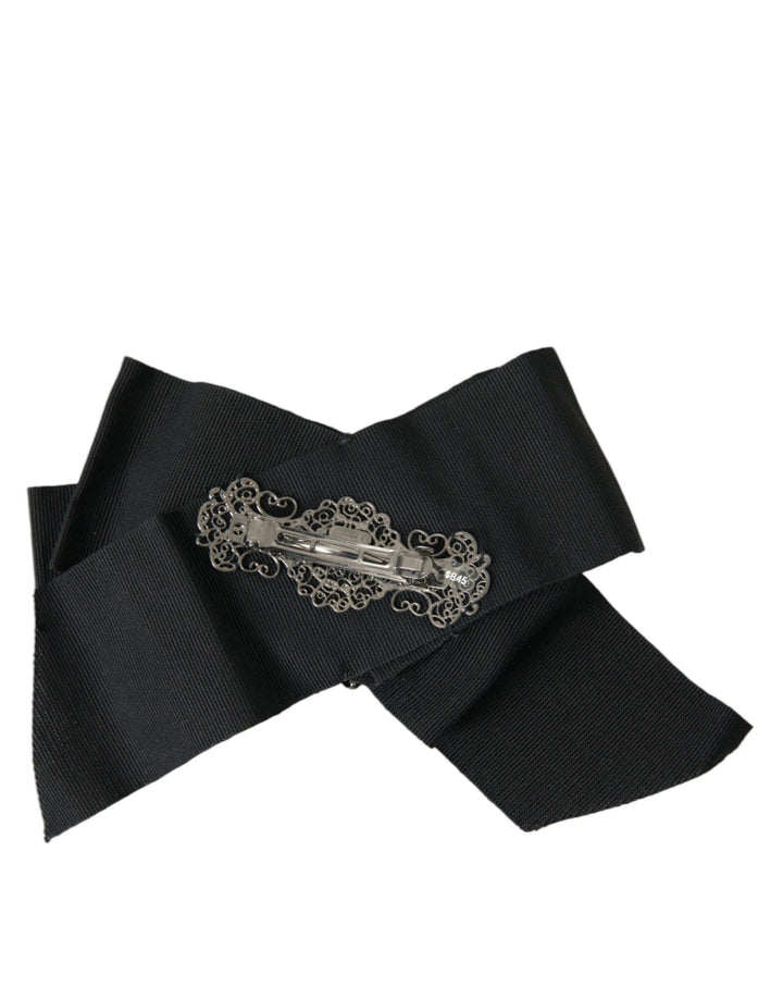 Black Swarovski crystal embellishes hair clip