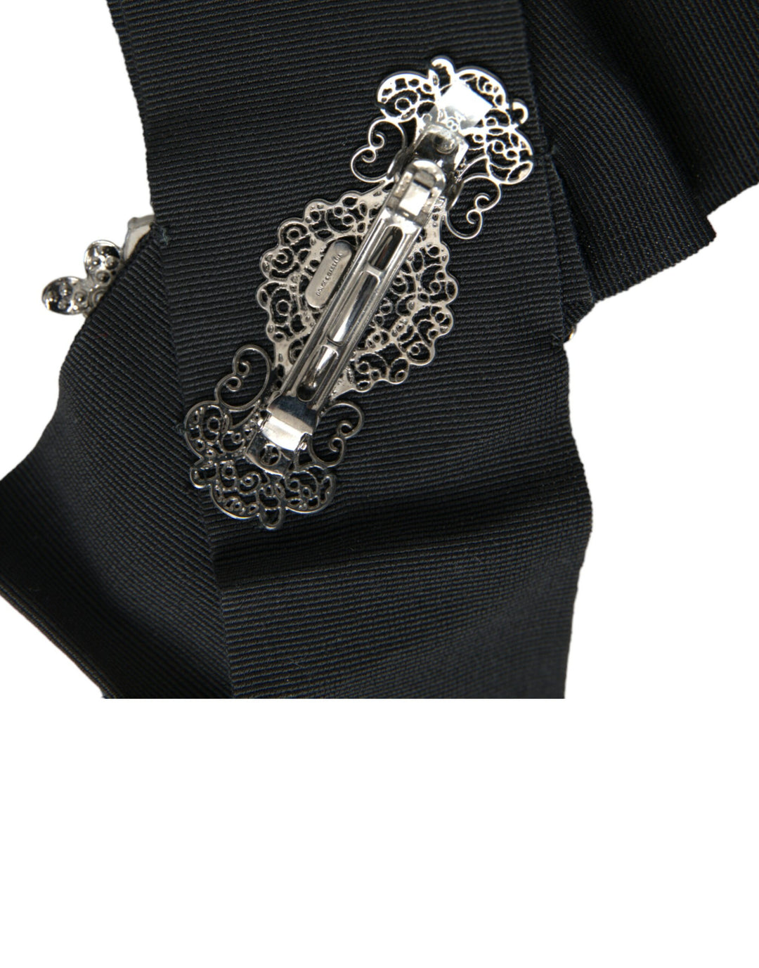 Black Swarovski crystal embellishes hair clip