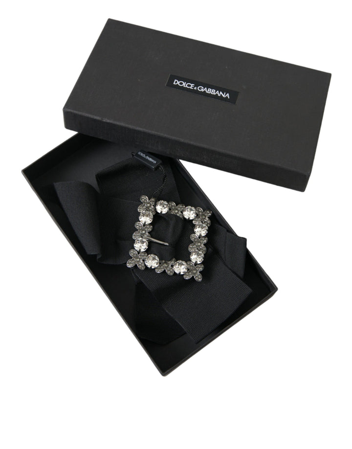 Black Swarovski crystal embellishes hair clip