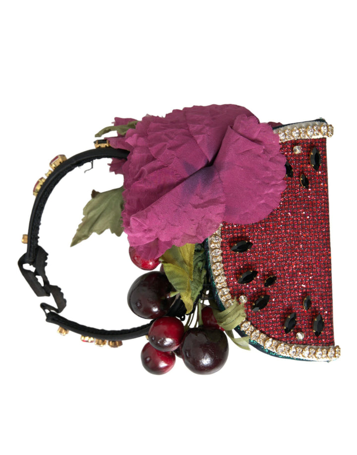 Dolce & Gabbana Rote Wassermelone Kirsche Kristall Haarband Statement Diadem