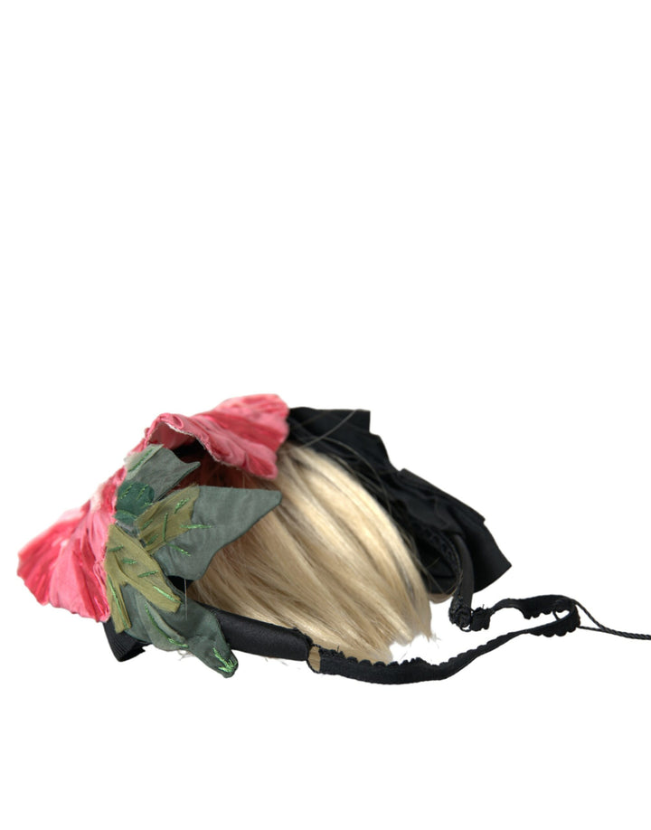 Black Viscose White Hair Parrucchiera Headband Tiara