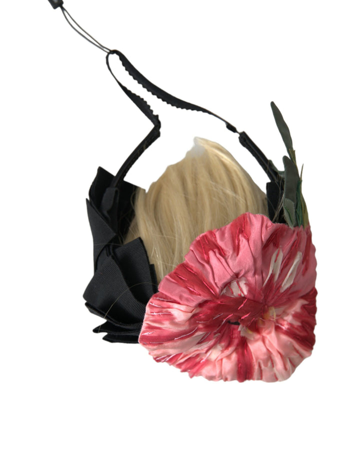 Black Viscose White Hair Parrucchiera Headband Tiara