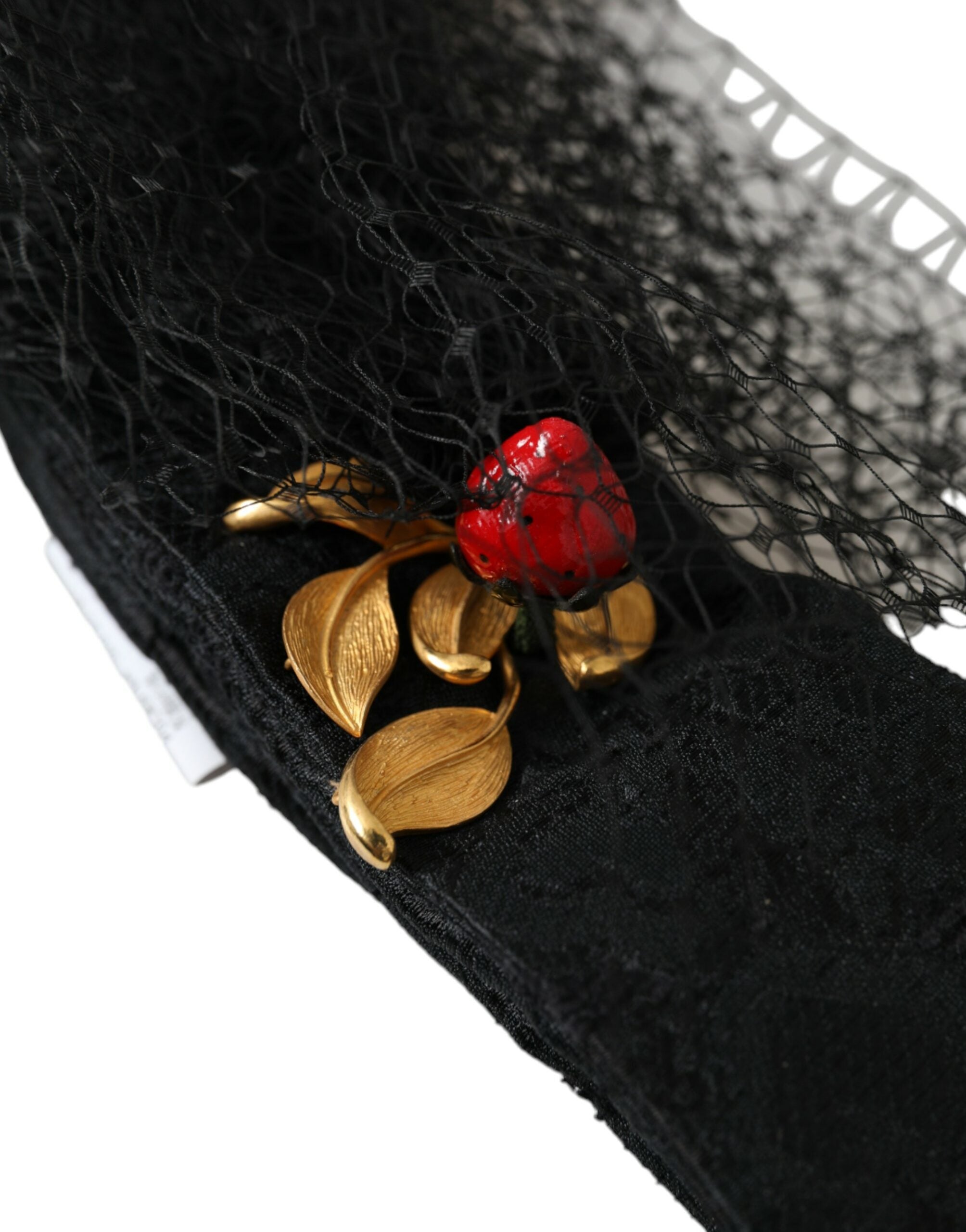 Schwarze Erdbeere Sizilien Crystal Mesh Net Stirnband Diadem