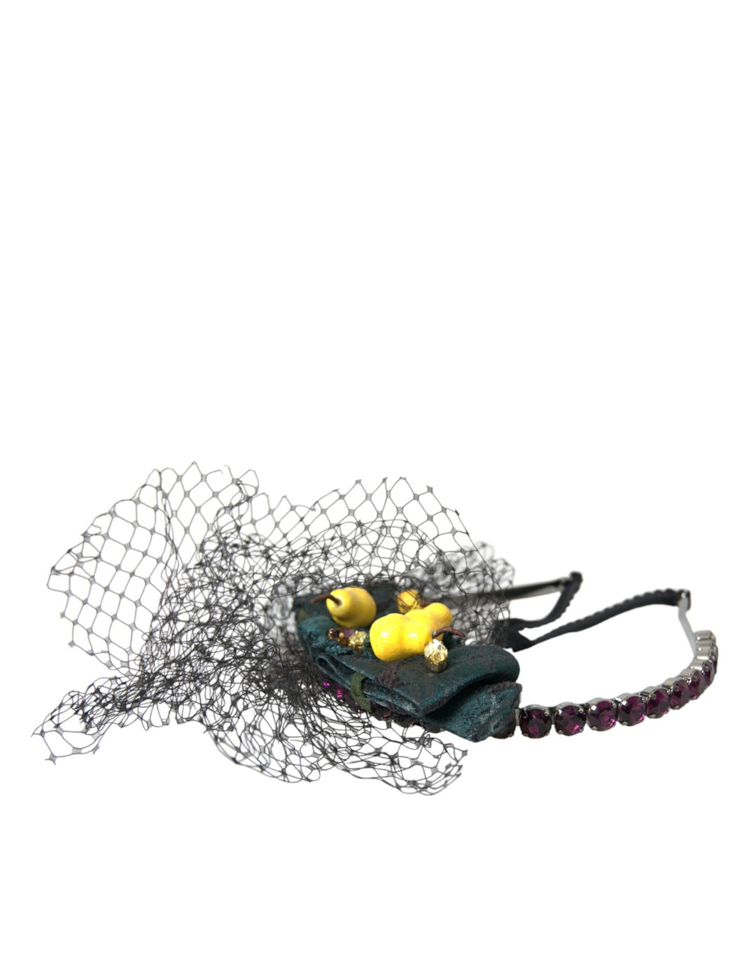 Black Lemons Sicily Purple Crystal Net Headband Tiara