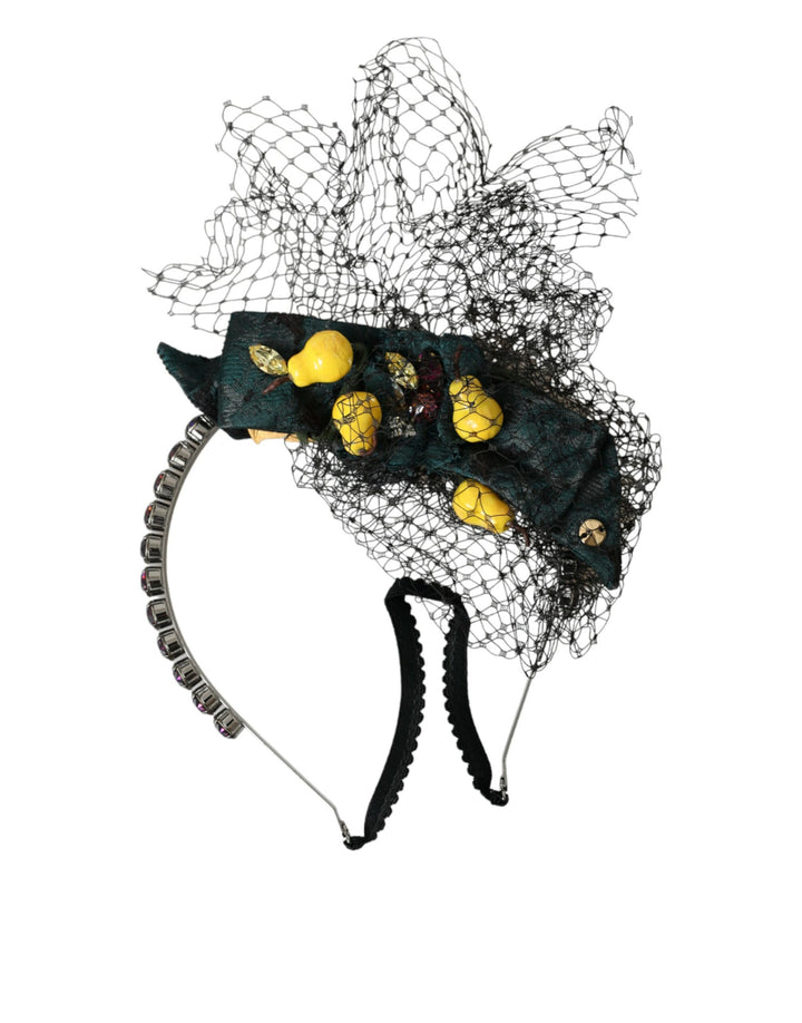 Black Lemons Sicily Purple Crystal Net Headband Tiara