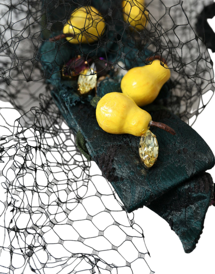 Black Lemons Sicily Purple Crystal Net Headband Tiara