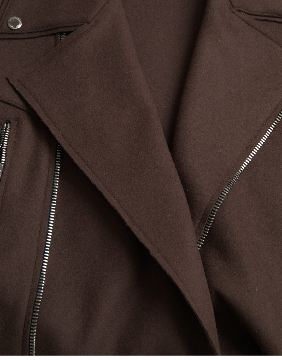 Brauner Mantel Kurze Biker-Wolljacke