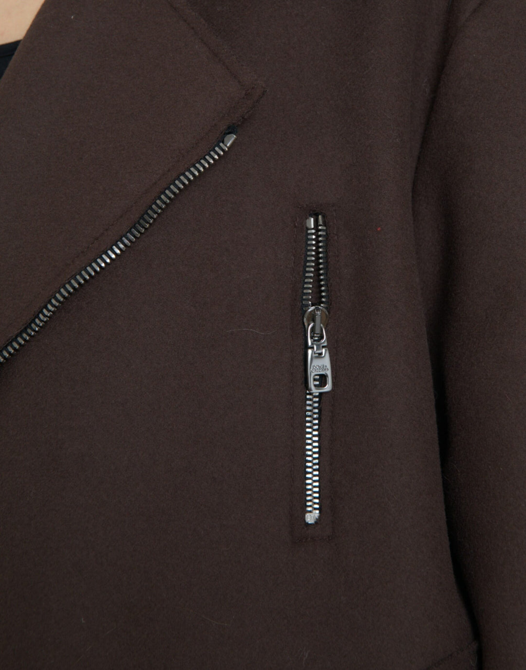 Brauner Mantel Kurze Biker-Wolljacke