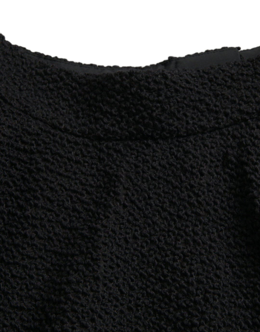 Black high-waisted knee-length A-line skirt