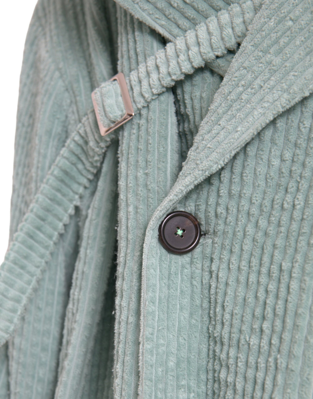 Blue cotton double-breasted corduroy jacket