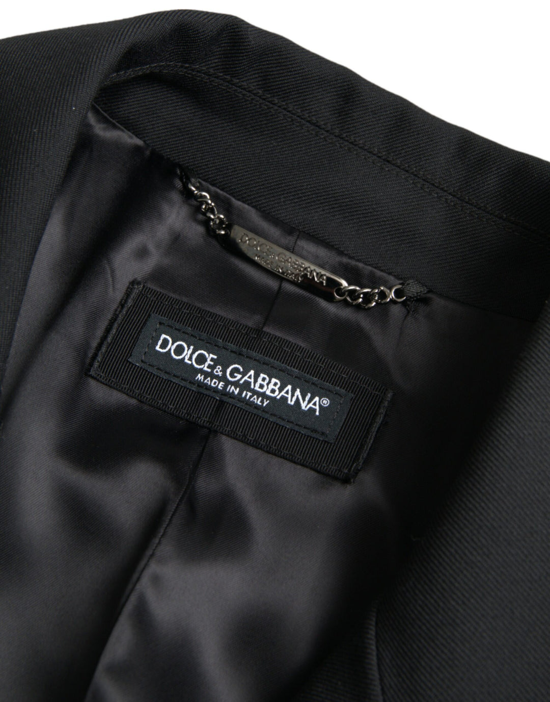 Dolce & Gabbana Schwarzer doppelreihiger Trenchcoat Jacke