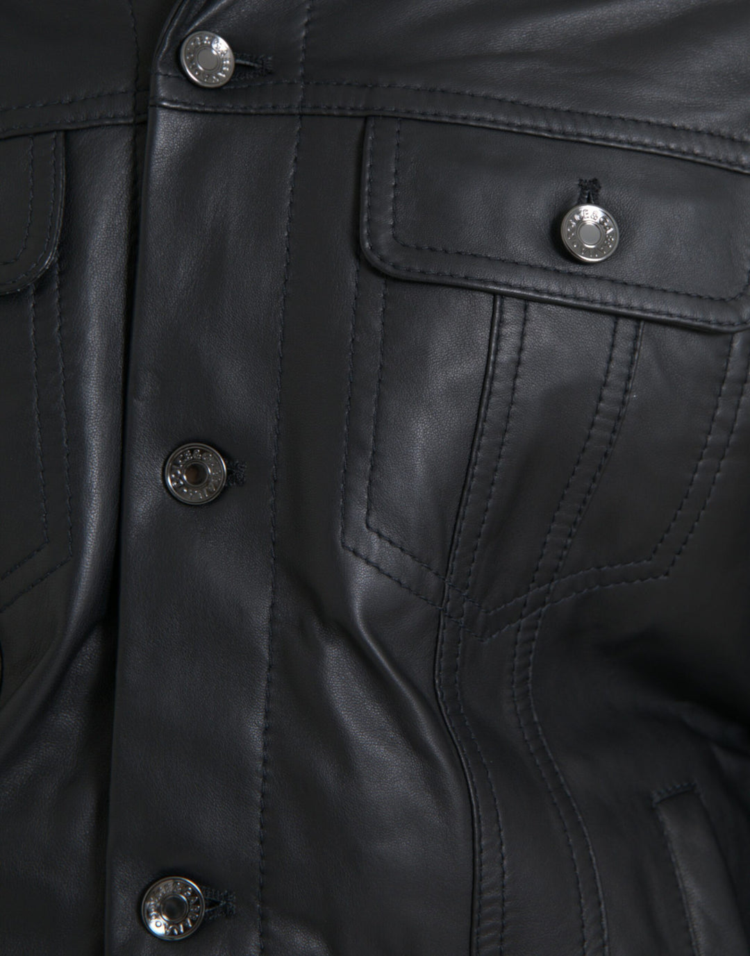 Schwarzes Leder Pelzkragen Bikermantel Jacke