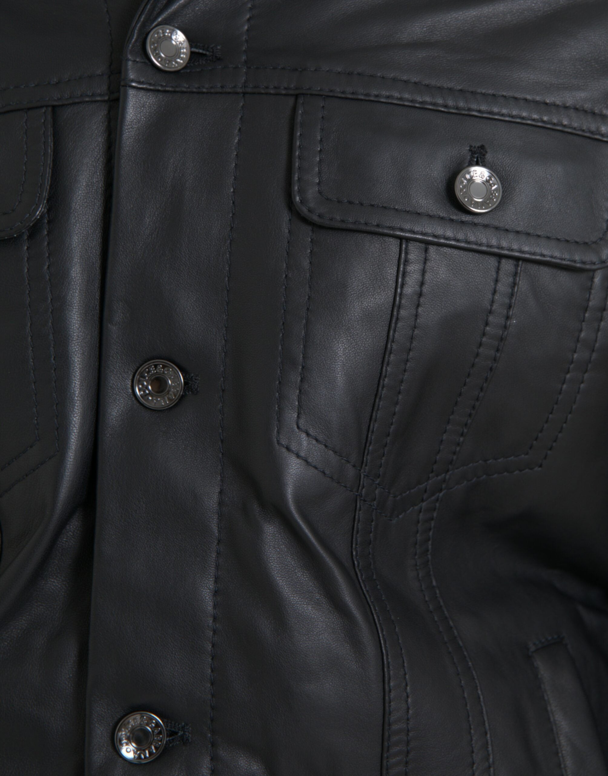 Black leather fur collar biker coat jacket