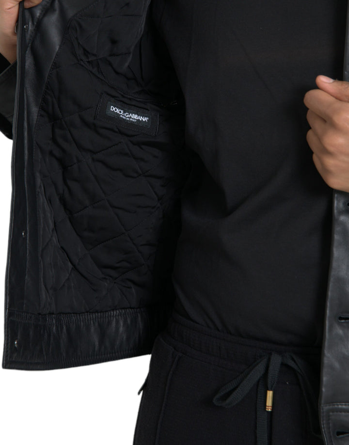 Schwarzes Leder Pelzkragen Bikermantel Jacke