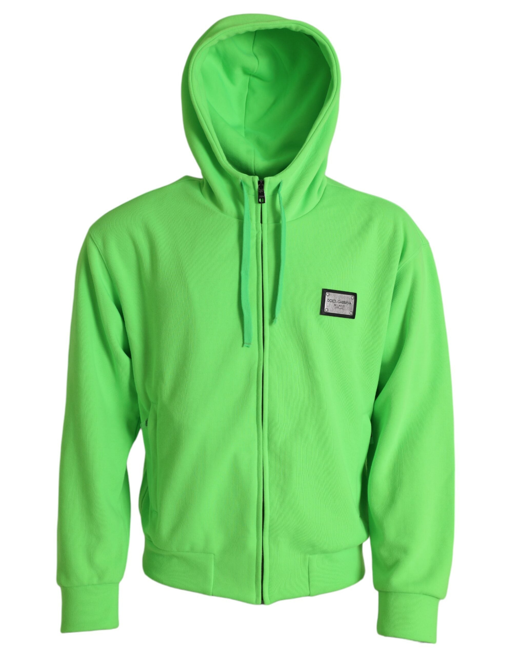 Neon green full-zip hoodie