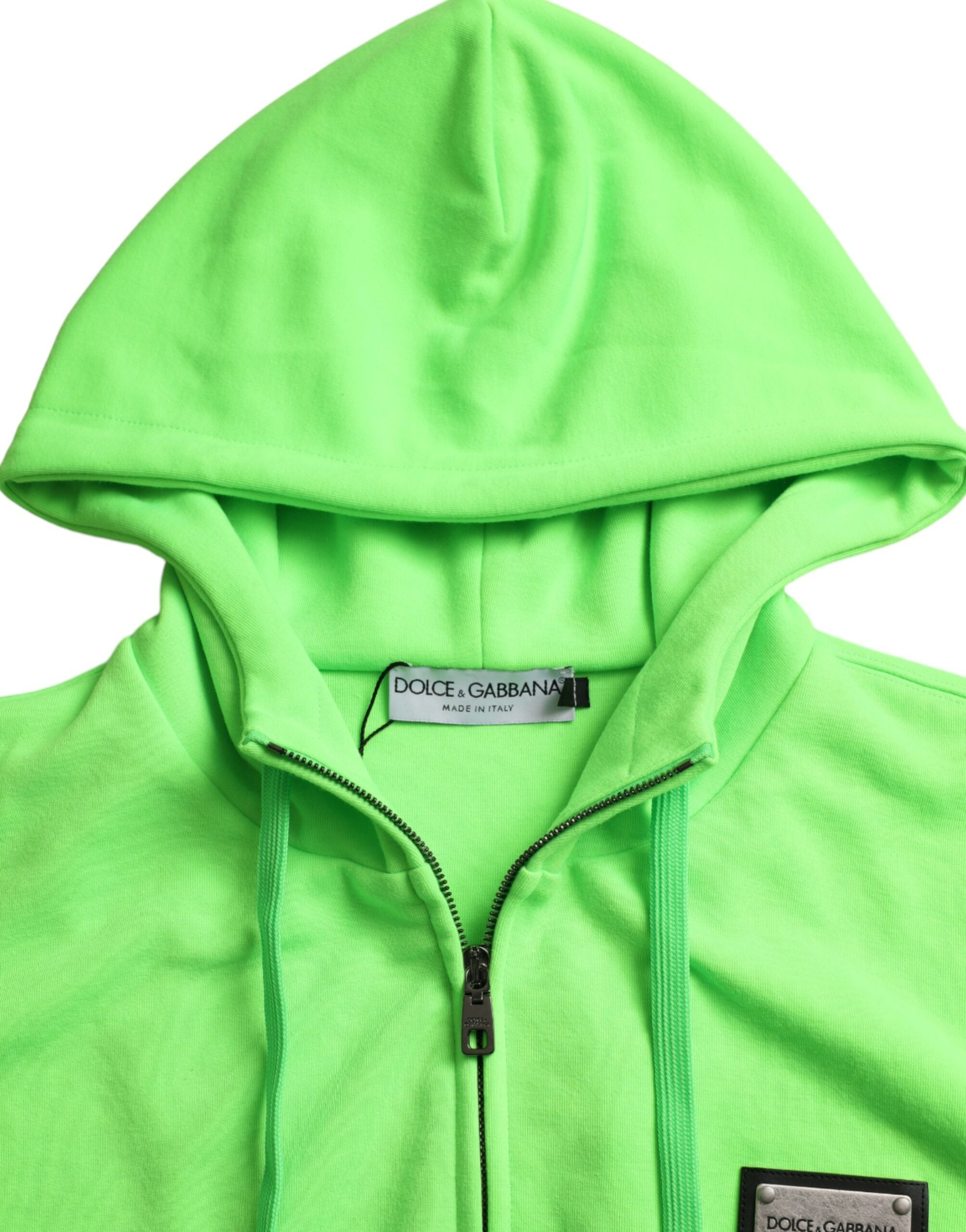 Neon green full-zip hoodie
