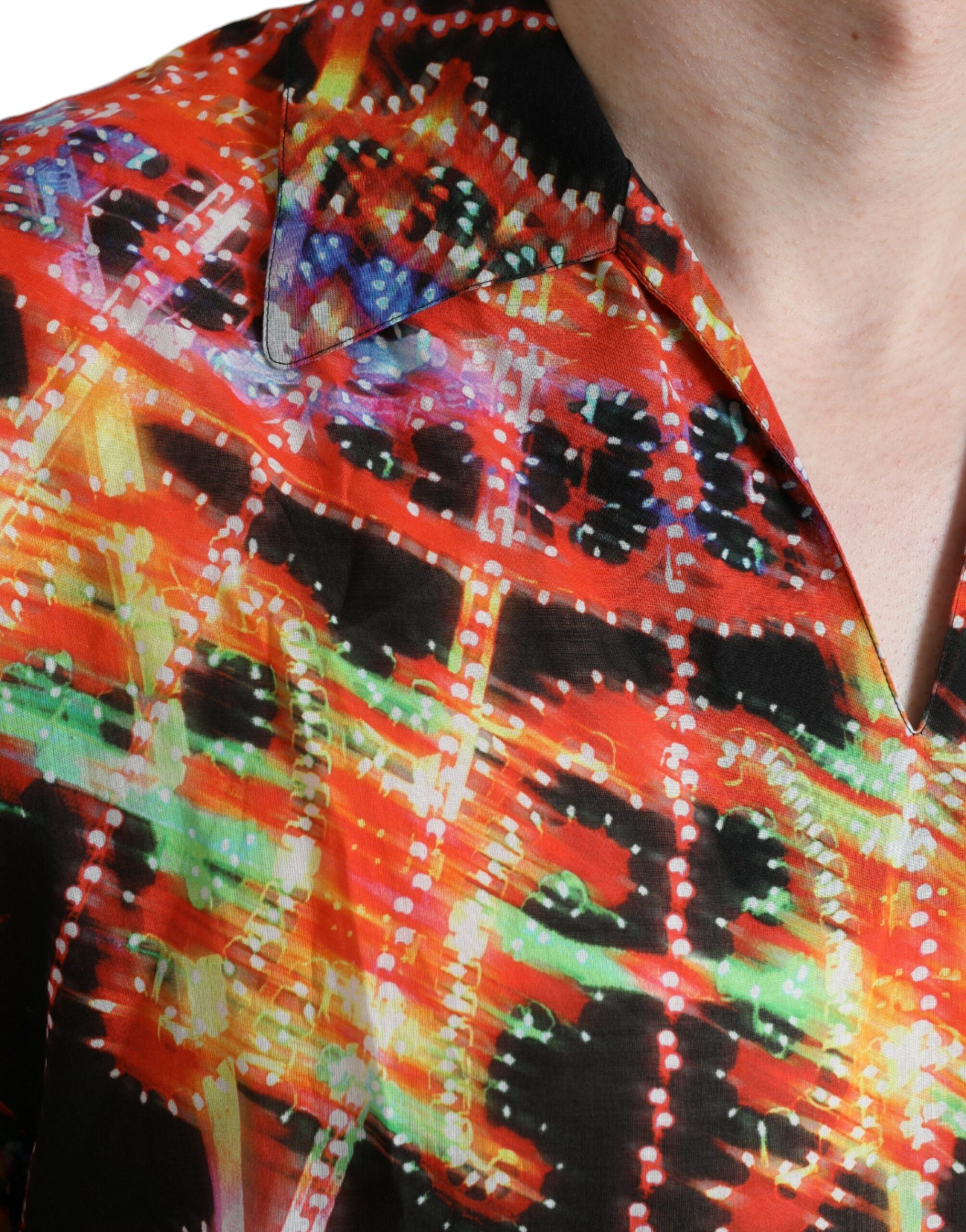 Multicolored cotton T-shirt with Luminarie print