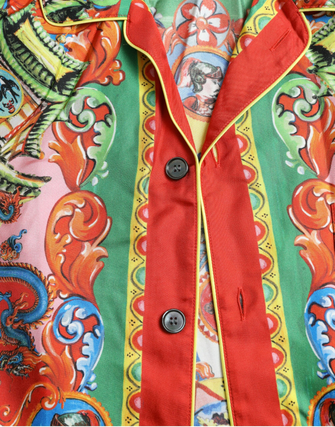 Multicolored patterned button-down casual shirt