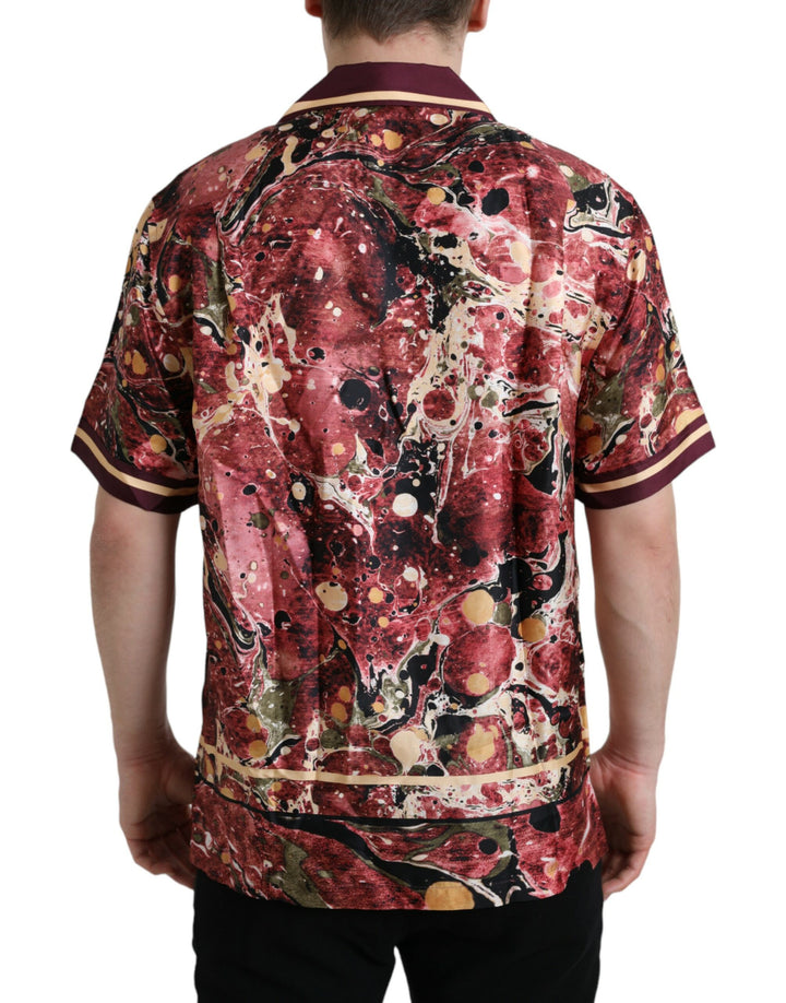 Multicolor button down silk shirt