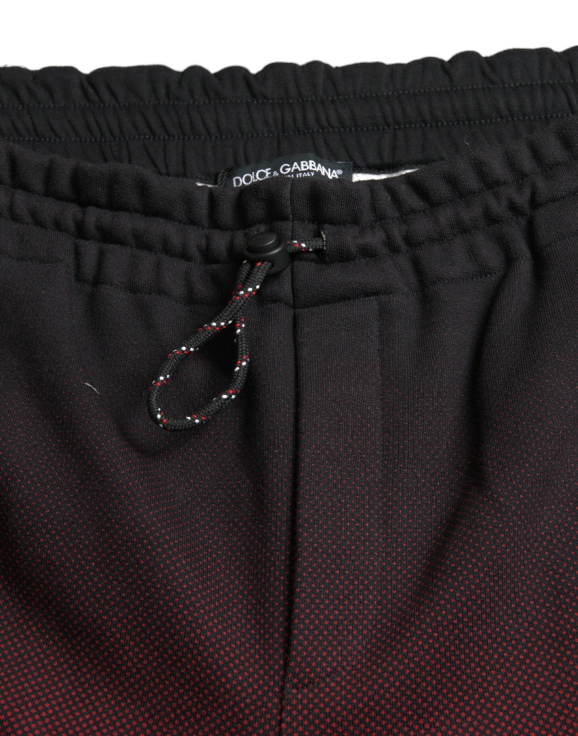 Red cotton Bermuda shorts with leopard print