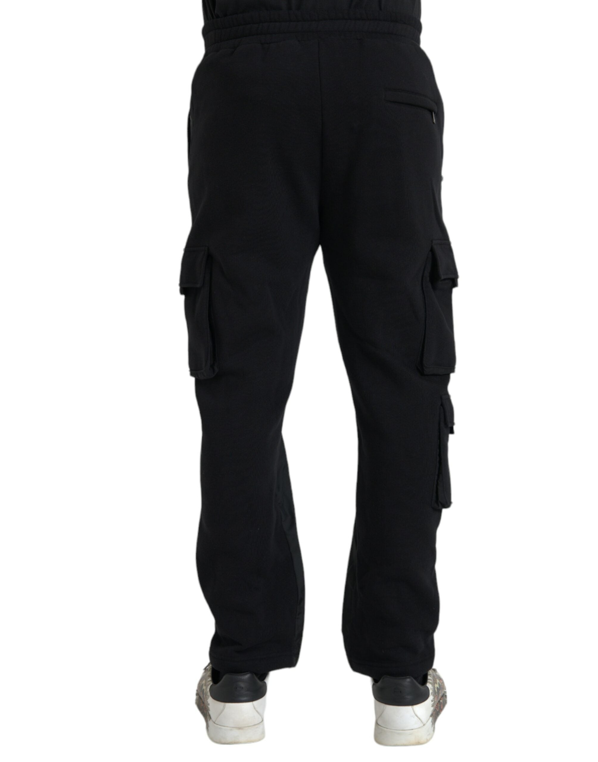Black cotton blend skinny pants