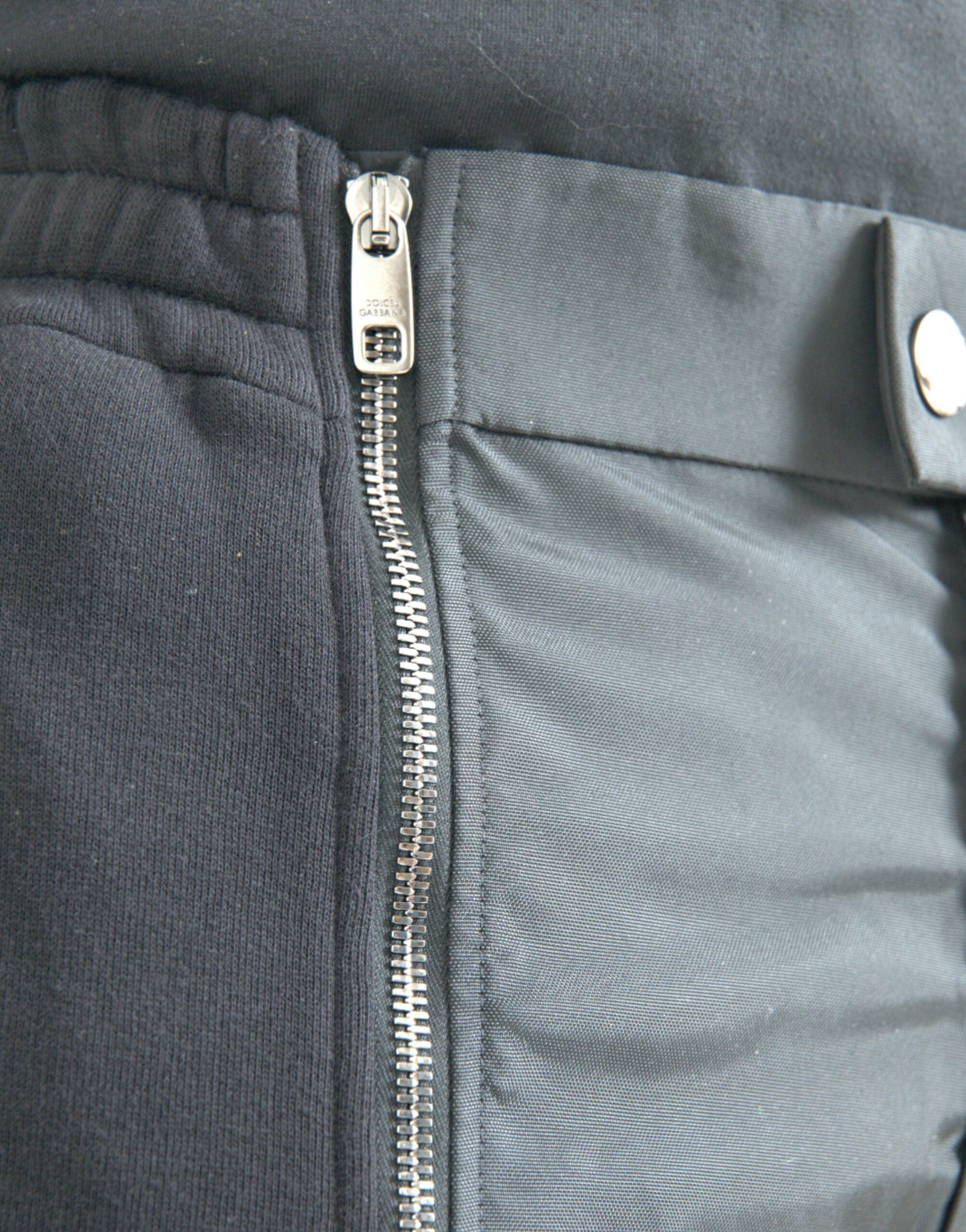Black cotton blend skinny pants