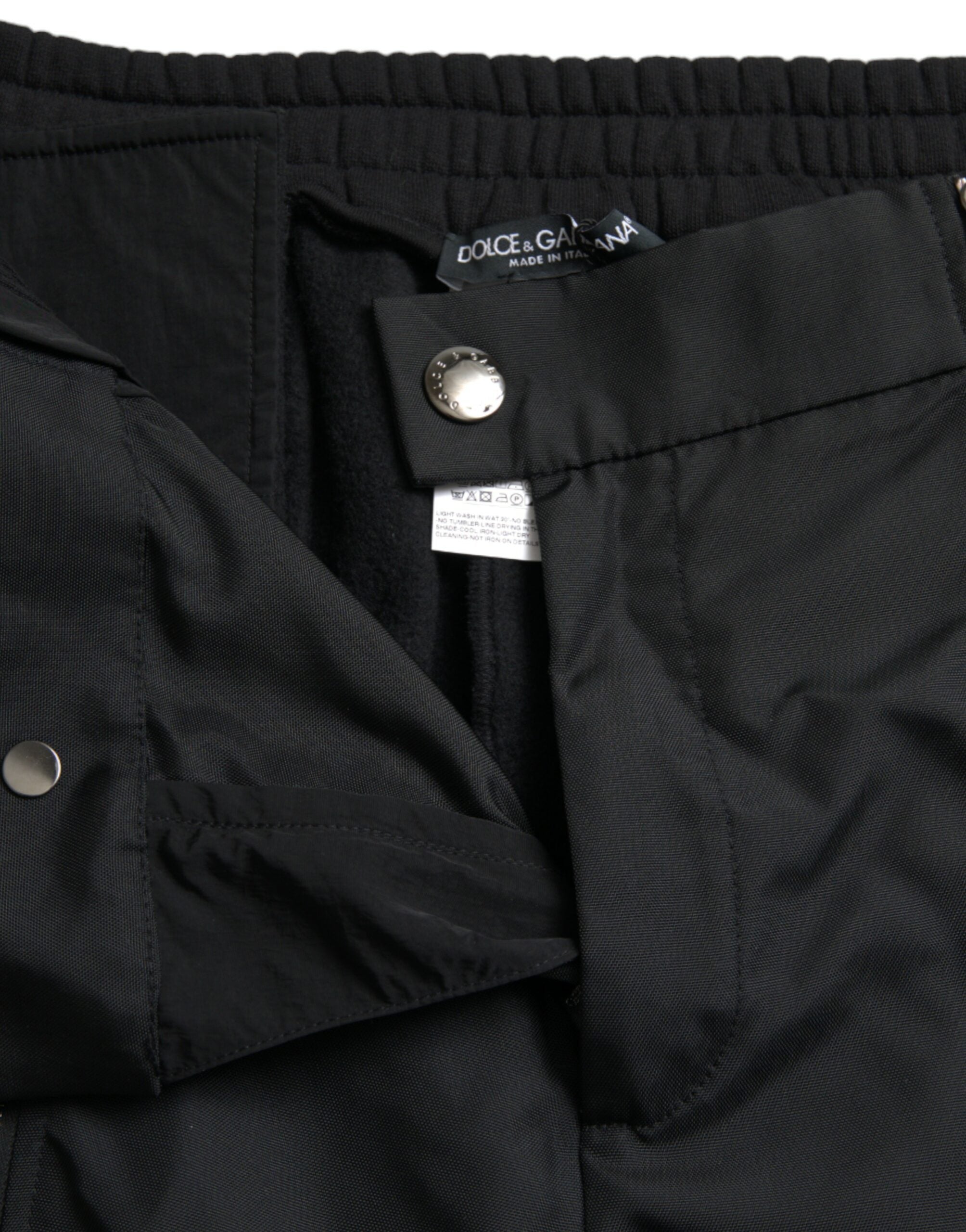 Black cotton blend skinny pants