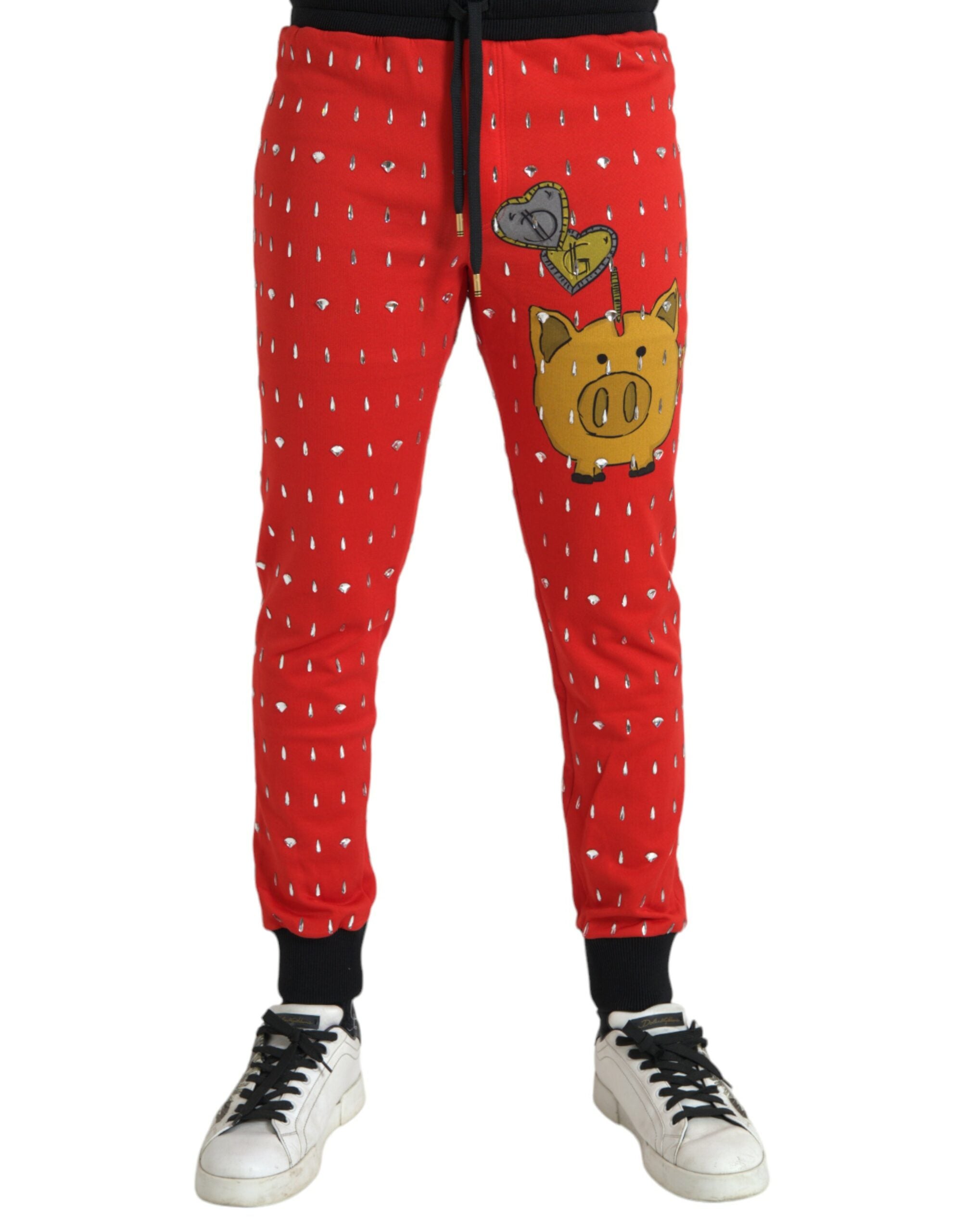 Red Year of the Pig Jogger Sweatpants Pants