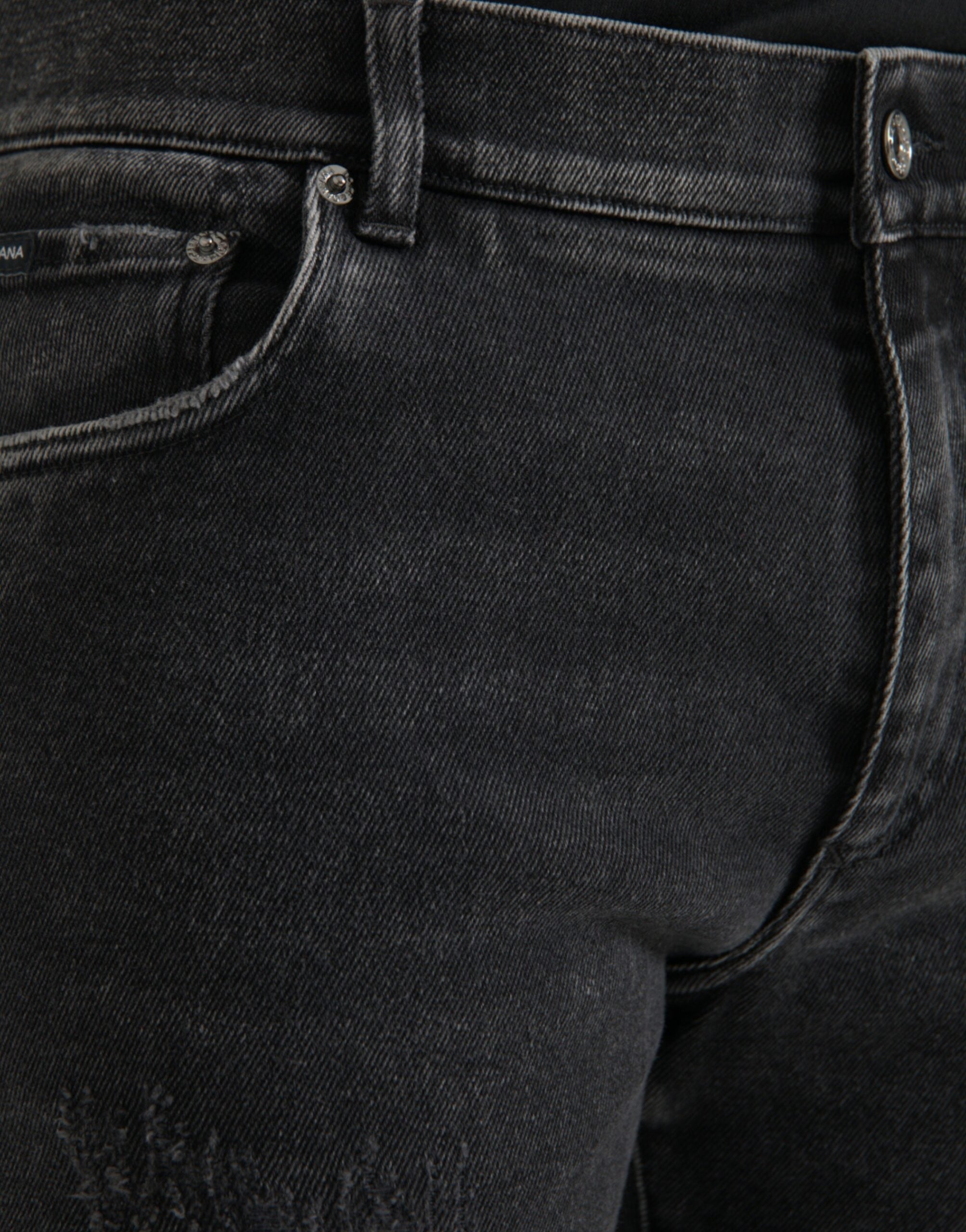 Grey cotton stretch skinny denim jeans with logo