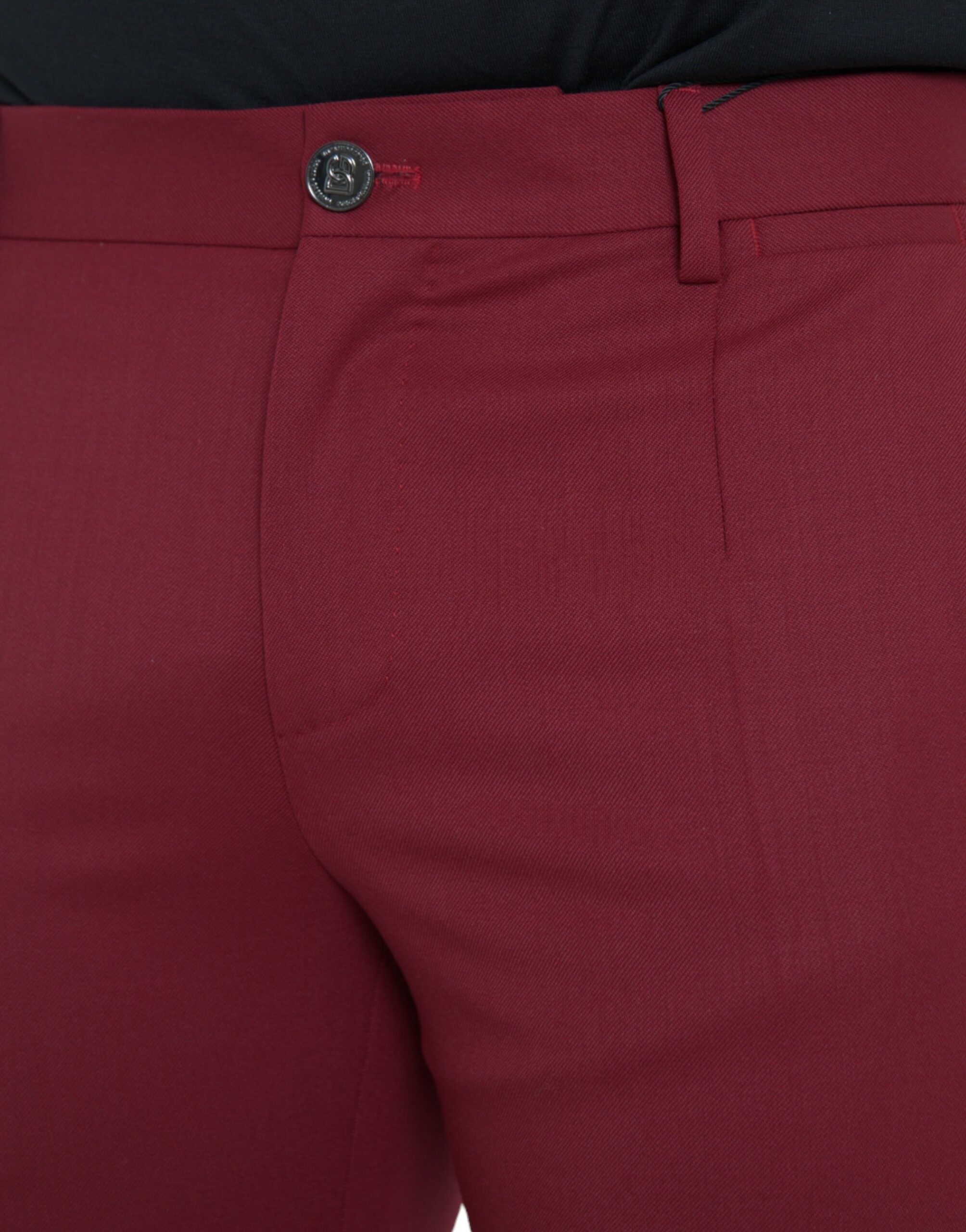 Red Wool Men's Slim Fit Dress Pants