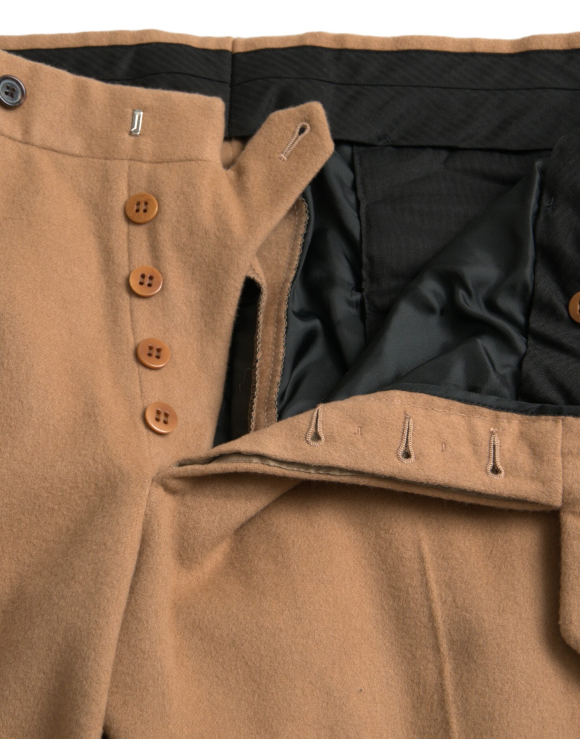 Beige Cashmere Men's Straight Fit Dress Pants