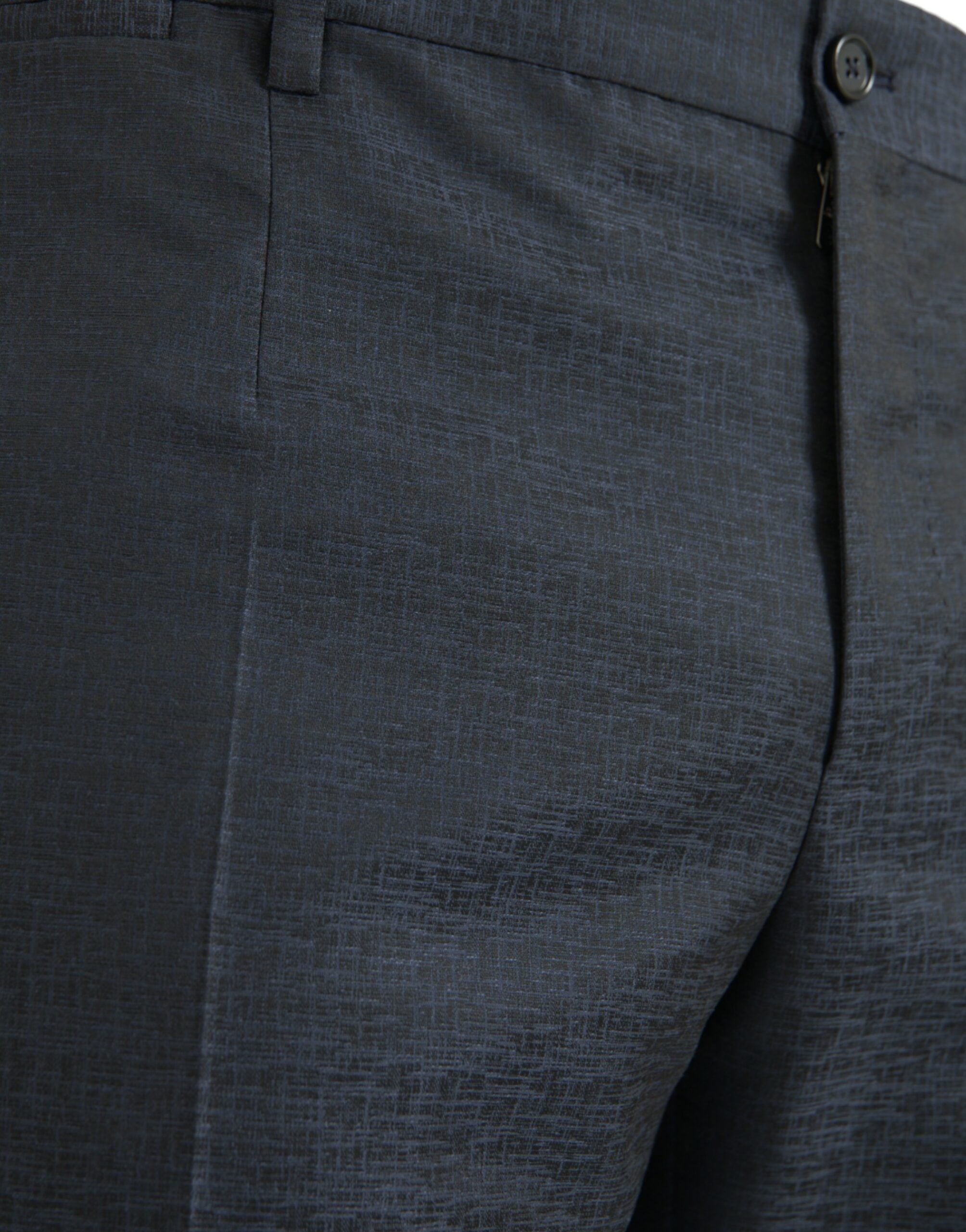 Blue Wool Men's Skinny Dress Pants