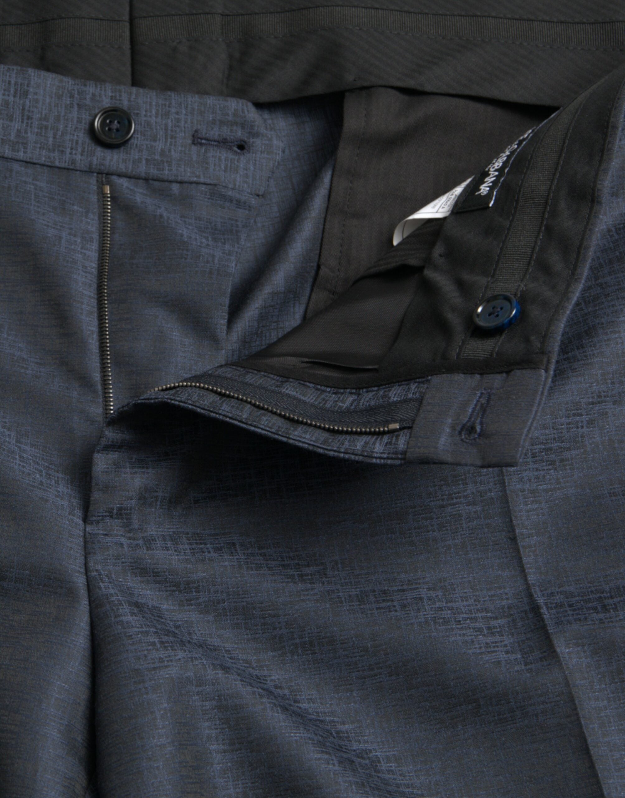 Blue Wool Men's Skinny Dress Pants