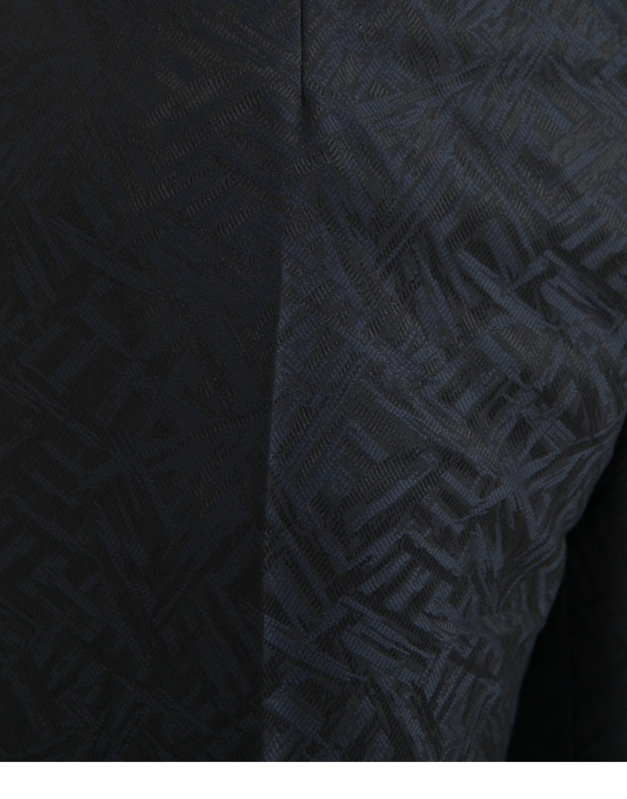 Blue Brocade Wool Skinny Men's Suit Pants