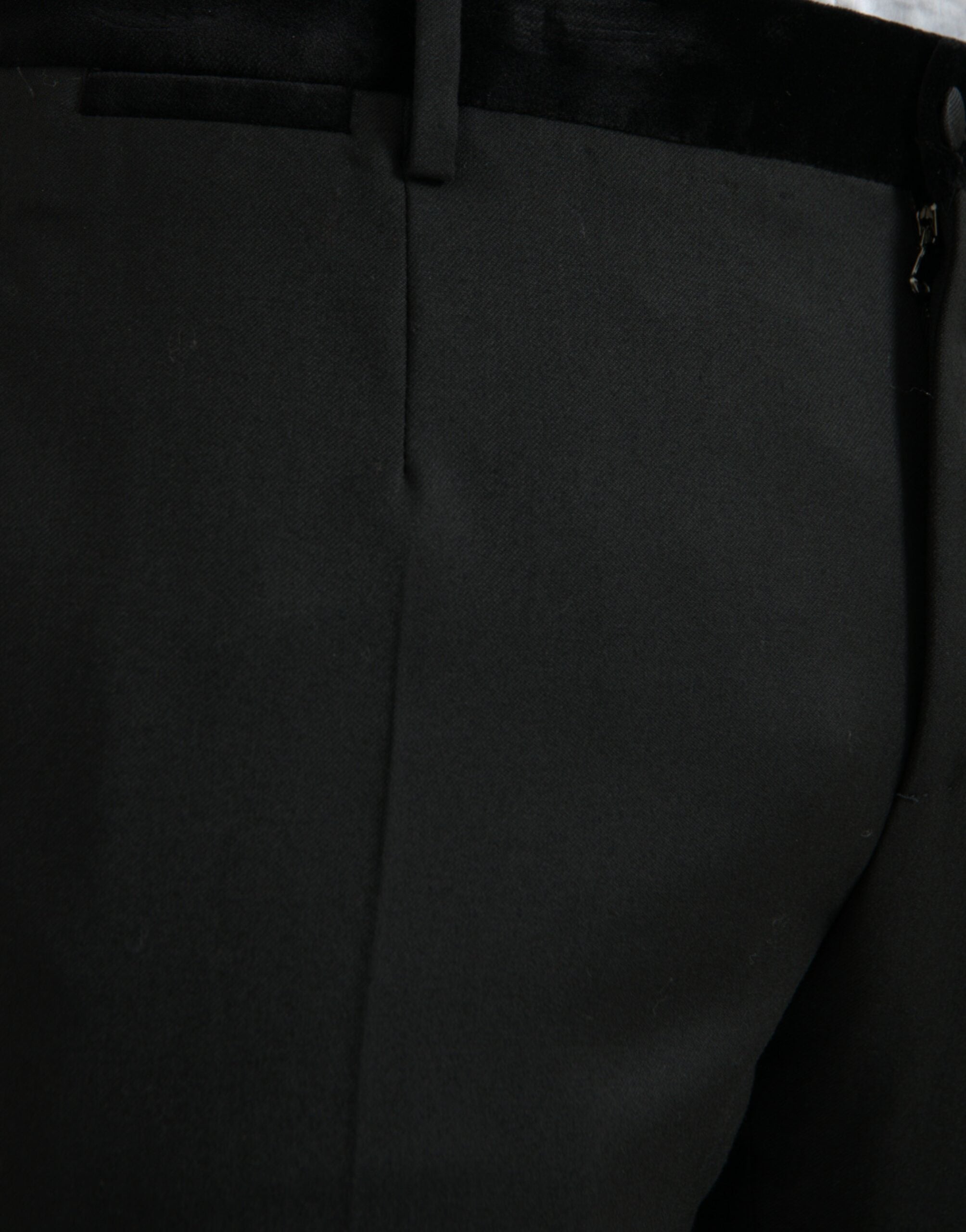 Black Silk Men's Skinny Dress Pants