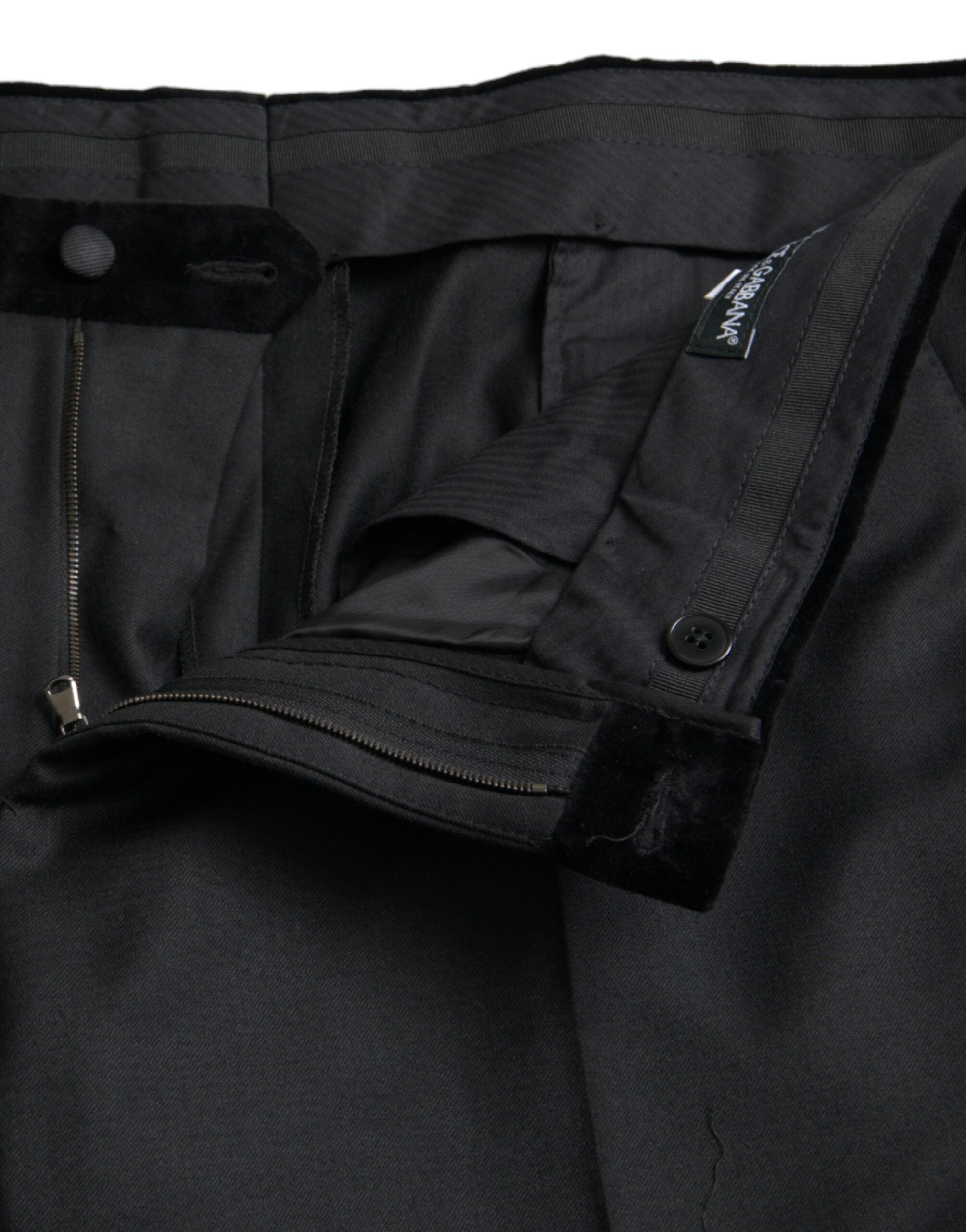 Black Silk Men's Skinny Dress Pants
