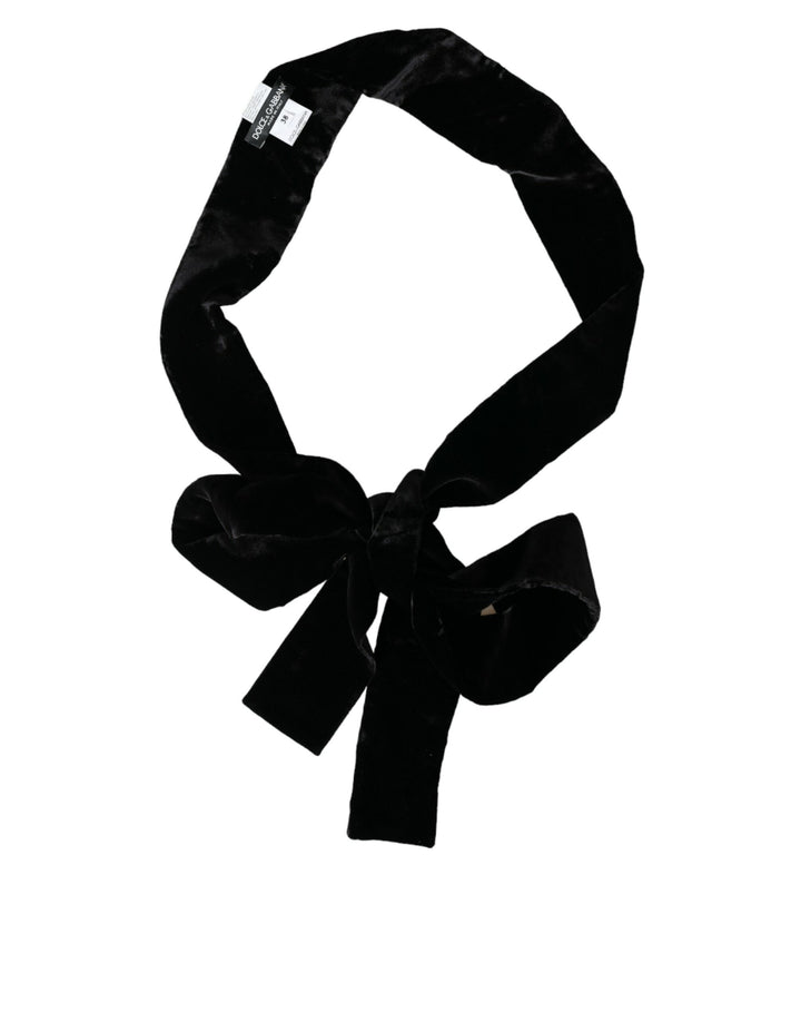 Black viscose belt for women with wide waist