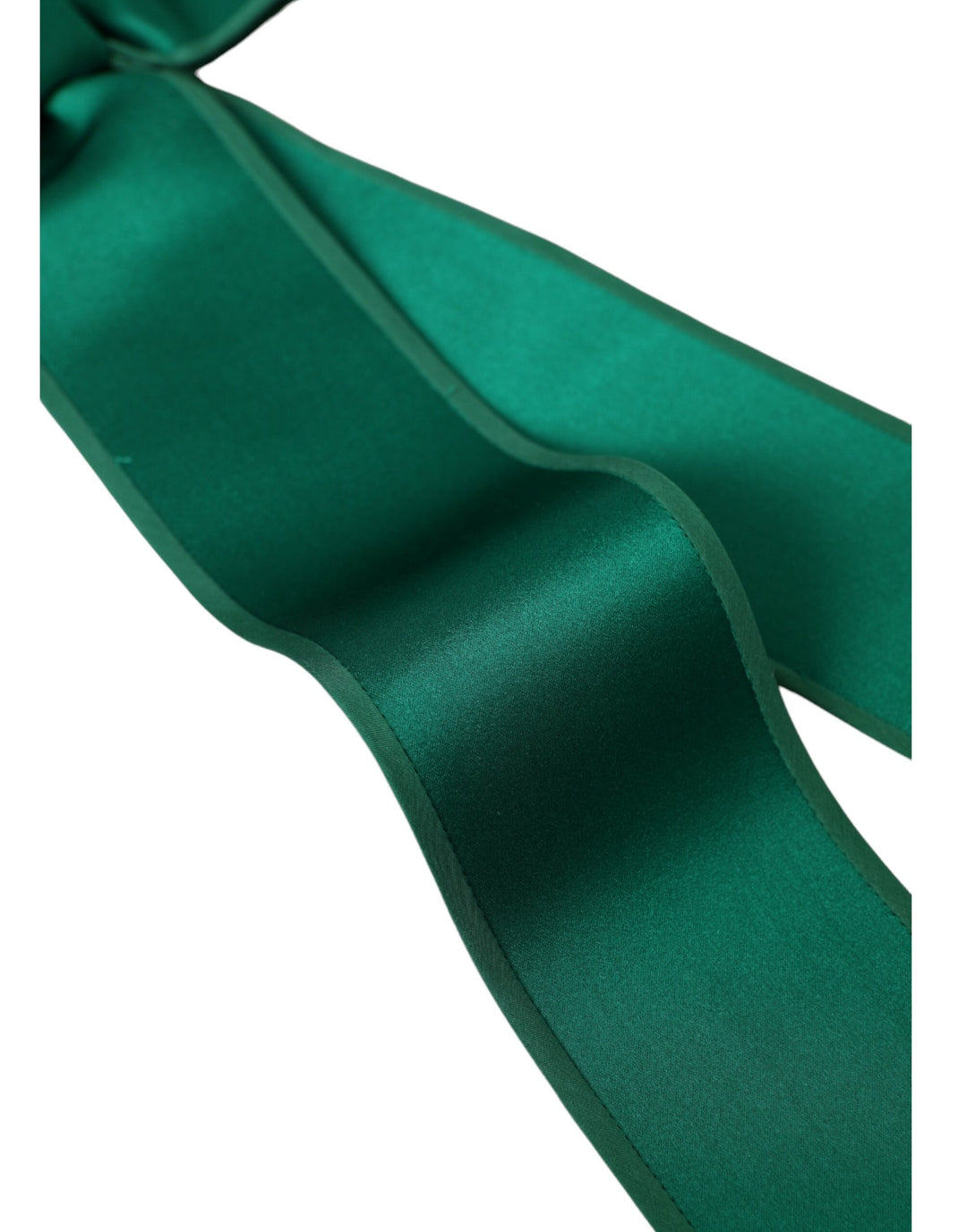 Green silk satin waist belt for women