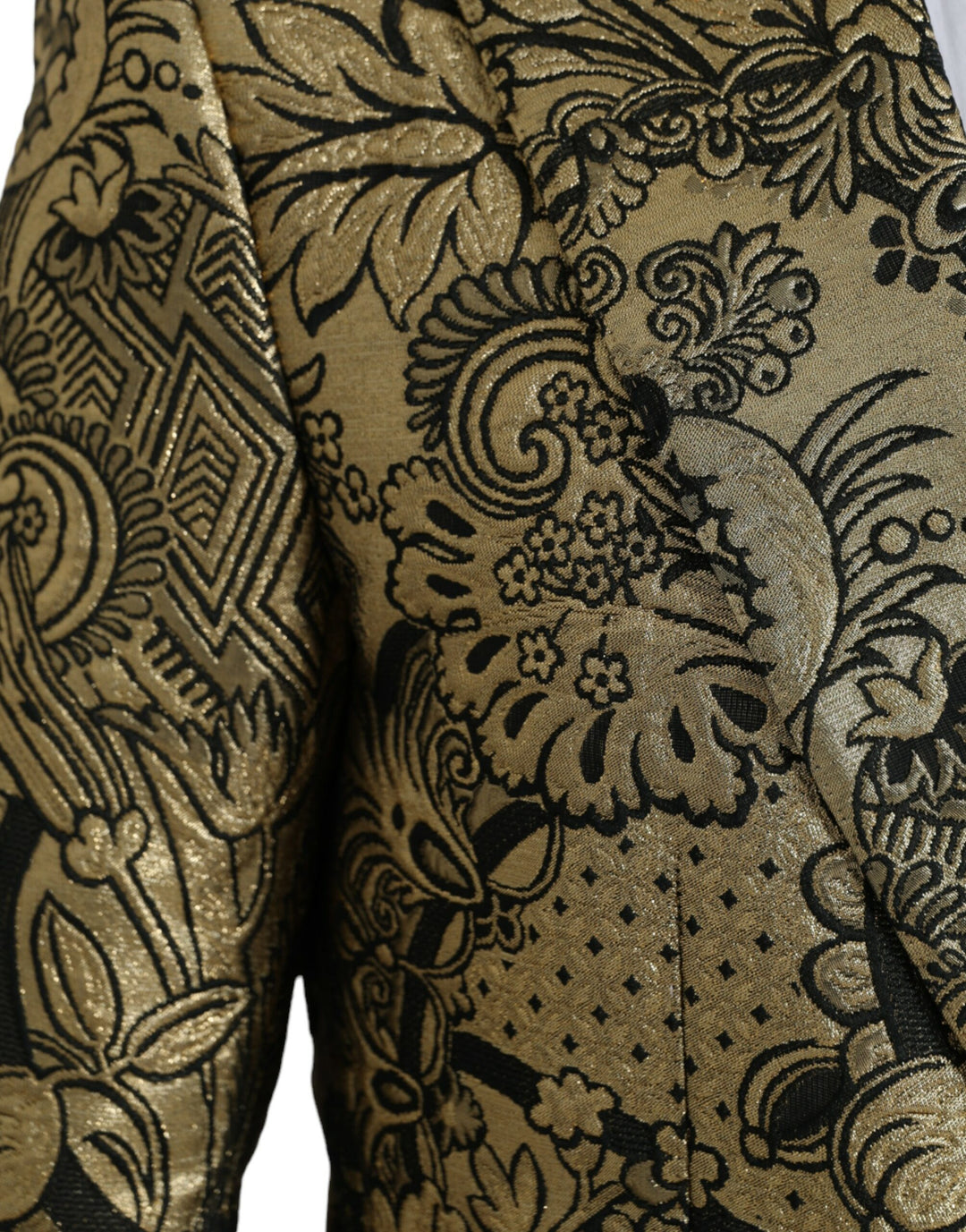 Gold SICILIA jacquard coat single-breasted blazer
