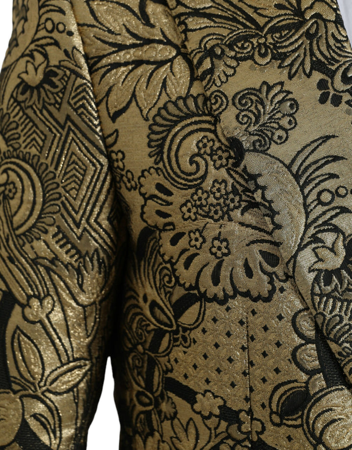 Gold SICILIA jacquard coat single-breasted blazer