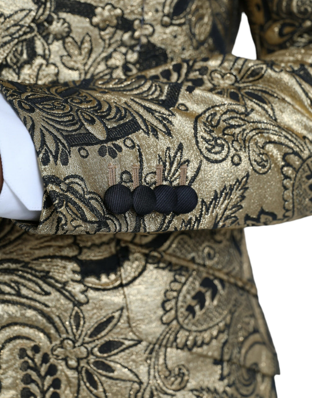 Gold SICILIA jacquard coat single-breasted blazer