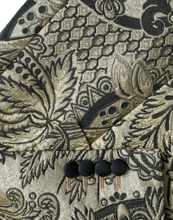 Gold SICILIA jacquard coat single-breasted blazer