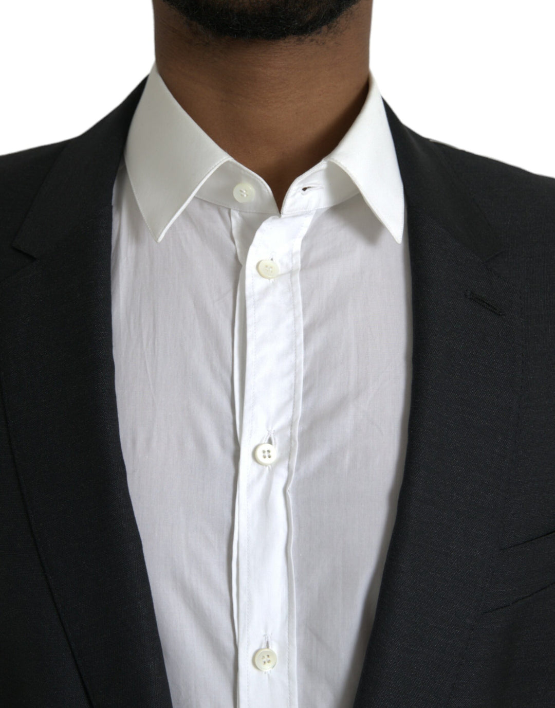 Black wool coat single-breasted with notch blazer